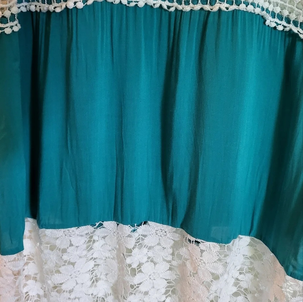 💕Entro teal and white lace maxi dress‎ - Picture 7 of 7